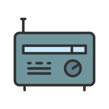 Radyo ikon vektör görüntüsü. Mobil uygulama web uygulaması ve yazdırma ortamı için uygundur.