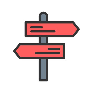 Yol İşareti simgesi vektör görüntüsü. Mobil uygulama web uygulaması ve yazdırma ortamı için uygundur.