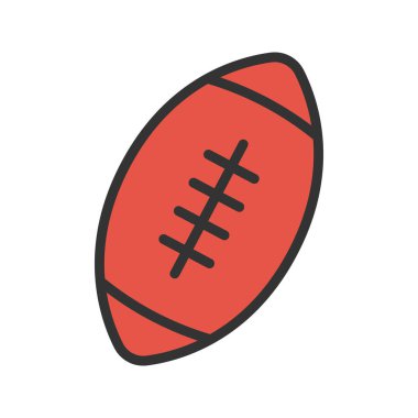 Rugby Ball ikon vektör görüntüsü. Mobil uygulama web uygulaması ve yazdırma ortamı için uygundur.