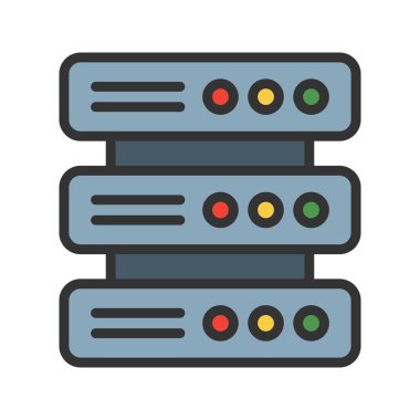 Sunucu simgesi vektör resmi. Mobil uygulama web uygulaması ve yazdırma ortamı için uygundur.