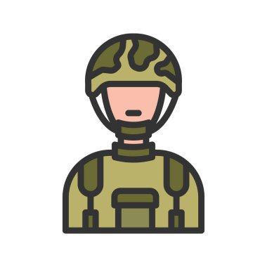 Asker simgesi vektör görüntüsü. Mobil uygulama web uygulaması ve yazdırma ortamı için uygundur.