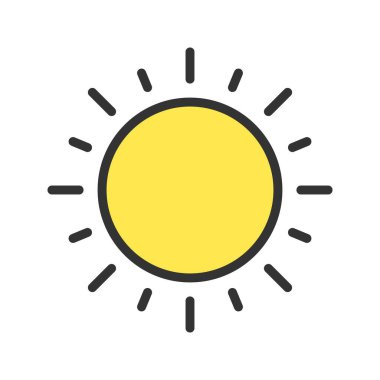 Güneş ikonu vektör görüntüsü. Mobil uygulama web uygulaması ve yazdırma ortamı için uygundur.