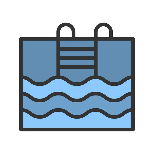 Pool Symbolvektorbild Geeignet Für Mobile Applikationen Und Printmedien — Stockvektor
