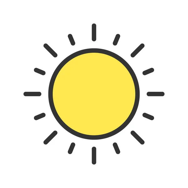 Imagen Vectorial Del Icono Del Sol Adecuado Para Aplicaciones Móviles — Vector de stock