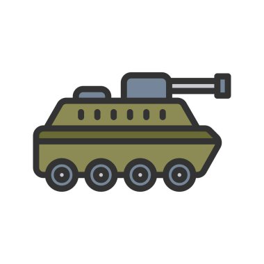 Tank simgesi vektör görüntüsü. Mobil uygulama web uygulaması ve yazdırma ortamı için uygundur.
