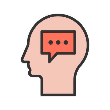 Simge vektör görüntüsü düşünüyorum. Mobil uygulama web uygulaması ve yazdırma ortamı için uygundur.