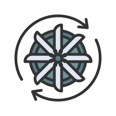 Türbin simgesi vektör görüntüsü. Mobil uygulama web uygulaması ve yazdırma ortamı için uygundur.