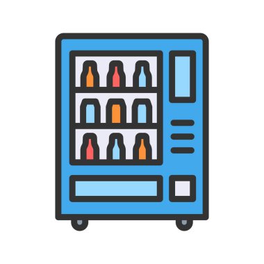 Otomat simgesi vektör resmi dağıtılıyor. Mobil uygulama web uygulaması ve yazdırma ortamı için uygundur.