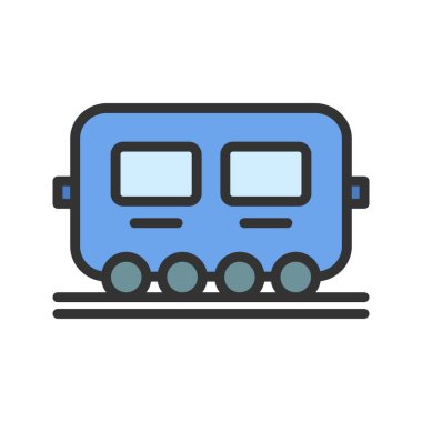 Vagon simgesi vektör görüntüsü. Mobil uygulama web uygulaması ve yazdırma ortamı için uygundur.