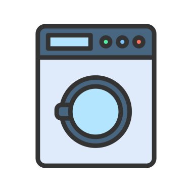 Çamaşır Makinesi ikon vektör görüntüsü. Mobil uygulama web uygulaması ve yazdırma ortamı için uygundur.