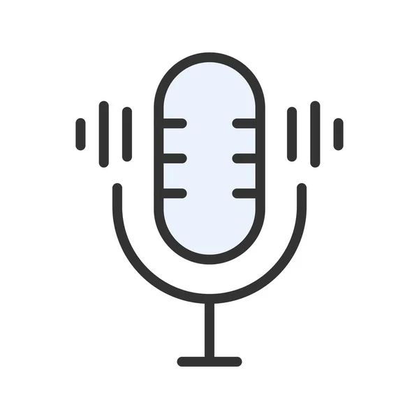 Ses Kaydedici Ikon Vektör Resmi Mobil Uygulama Web Uygulaması Yazdırma — Stok Vektör
