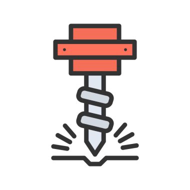 Matkap simgesi vektör görüntüsü oluşturuluyor. Mobil uygulama web uygulaması ve yazdırma ortamı için uygundur.