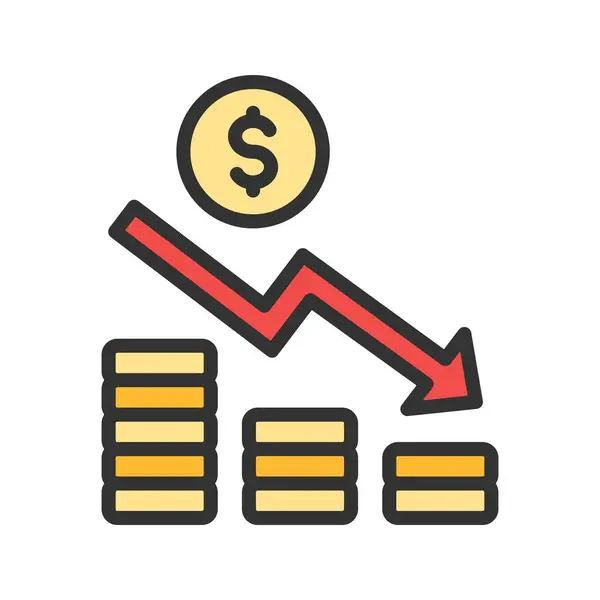 Economic Crisis Icon Vector Image Suitable Mobile Application Web Application — Stock Vector