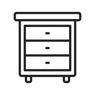 Yatak kenarı masa simgesi resmi. Mobil uygulama için uygun.