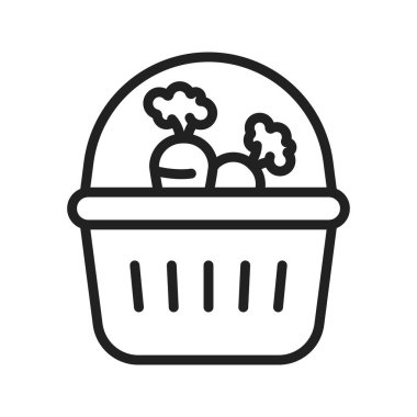 Basket Simgesi 'ndeki havuçlar. Mobil uygulama için uygun.