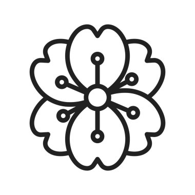 Kiraz Çiçeği Simgesi resmi. Mobil uygulama için uygun.