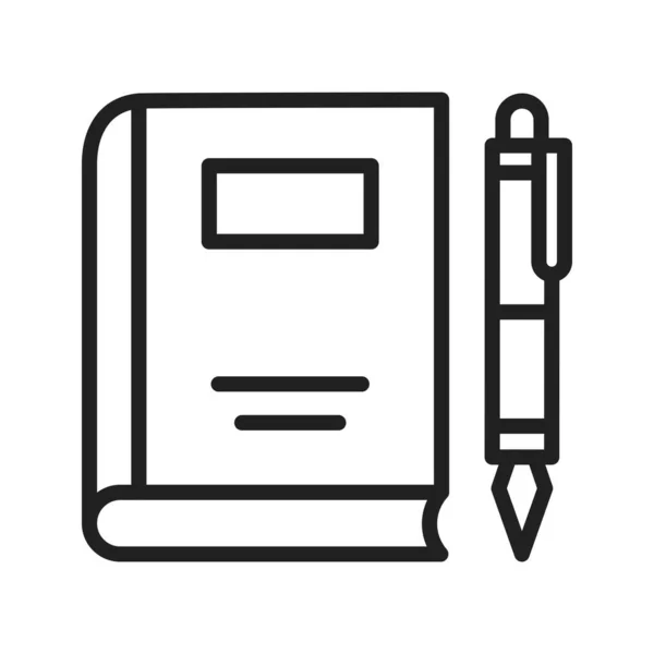Buch Pen Icon Bild Für Den Mobilen Einsatz Geeignet — Stockvektor