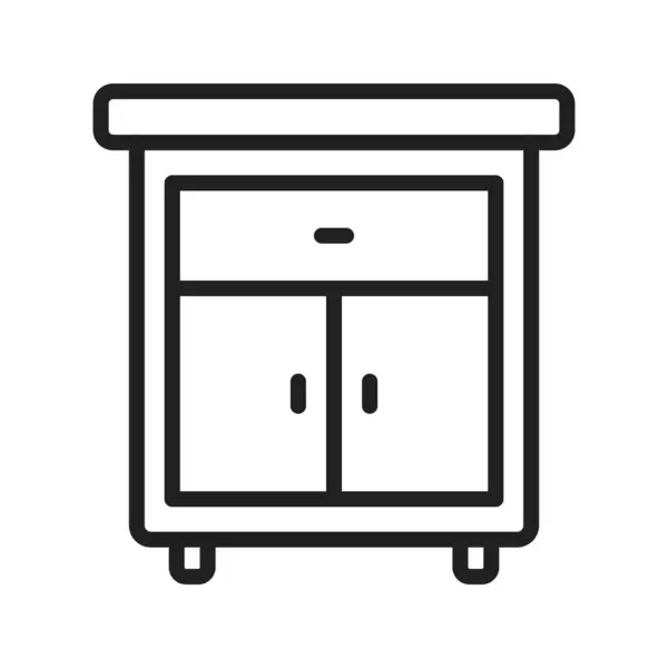 Cabinet Drawer Icon Image Suitable Mobile Application — Stock Vector