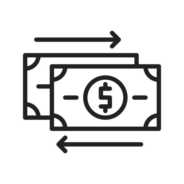 Immagine Cash Flow Icon Adatto Applicazioni Mobili — Vettoriale Stock