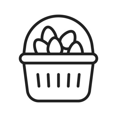Basket Simgesi resimli yumurtalar. Mobil uygulama için uygun.