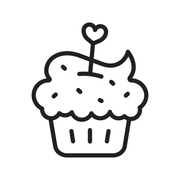 Cupcake Ikonbilden Lämplig För Mobil Applikation — Stock vektor