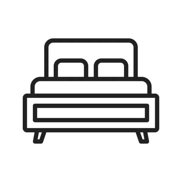 Çift Yatak Simgesi Görüntüsü Mobil Uygulama Için Uygun — Stok Vektör