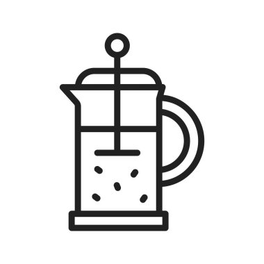 French Press Simgesi. Mobil uygulama için uygun.