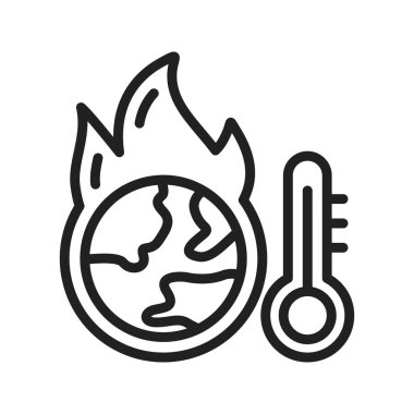 Küresel Isınma Simgesi resmi. Mobil uygulama için uygun.