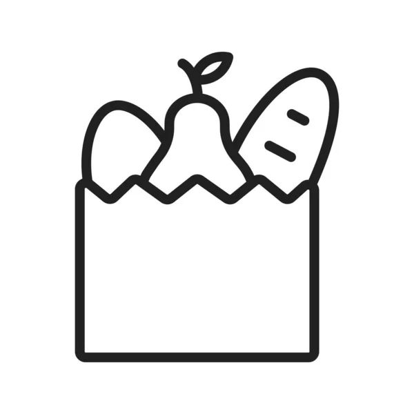 Symbolbild Lebensmitteltasche Für Den Mobilen Einsatz Geeignet — Stockvektor