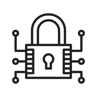 Veri Şifreleme Simgesi resmi. Mobil uygulama için uygun.