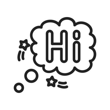 Merhaba Baloncuk Simgesi. Mobil uygulama için uygun.