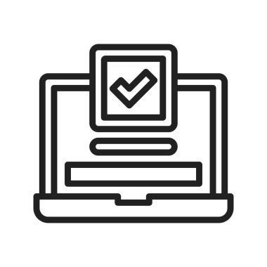 Laptop Onaylanmış Simge resmi. Mobil uygulama için uygun.