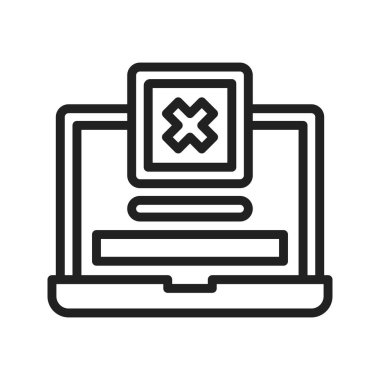 Laptop Reddedilmiş Simge resmi. Mobil uygulama için uygun.