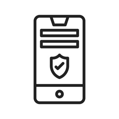 Mobil Güvenlik Simgesi görüntüsü. Mobil uygulama için uygun.