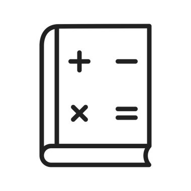 Matematik kitabı simgesi resmi. Mobil uygulama için uygun.