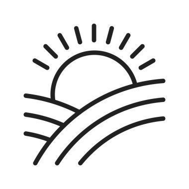 Gün doğumu simgesi resmi. Mobil uygulama için uygun