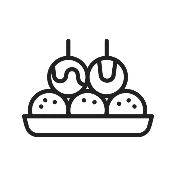 Takoyaki Ikonbilden Lämplig För Mobil Applikation — Stock vektor