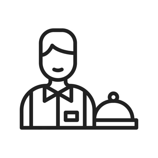 Waiter Icon Image Suitable Mobile Application — Stock Vector