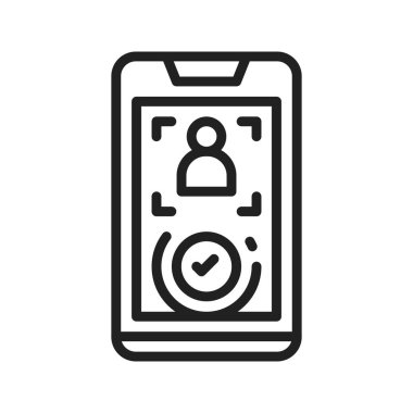 Yüz Tanıma Simgesi Onaylandı. Mobil uygulama için uygun.