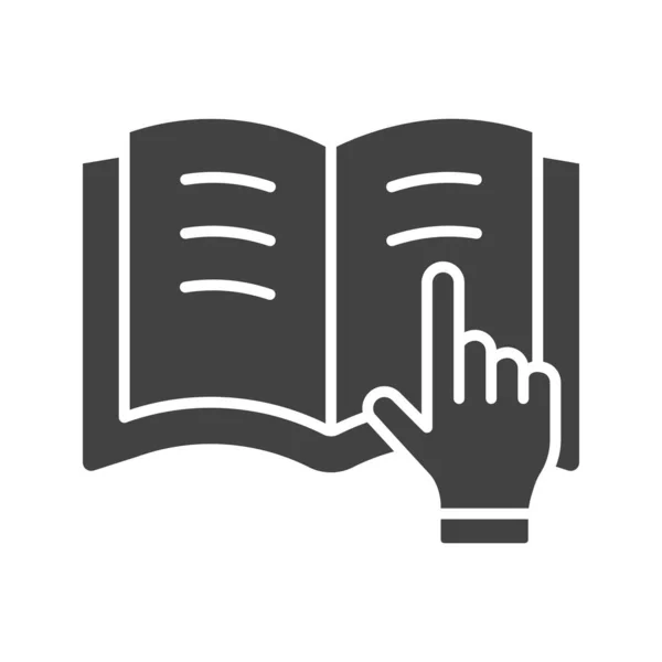 Boek Finger Icon Afbeelding Geschikt Voor Mobiele Toepassingen — Stockvector
