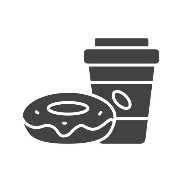 咖啡与甜甜圈的形象 适用于移动应用 — 图库矢量图片