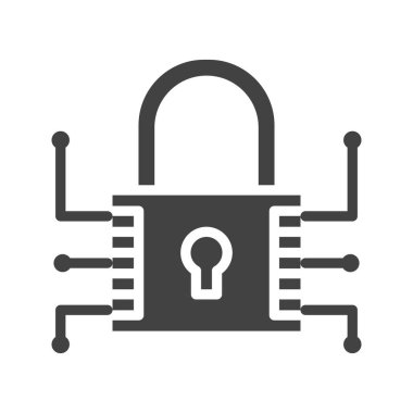 Veri Şifreleme Simgesi resmi. Mobil uygulama için uygun.