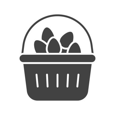 Basket Simgesi resimli yumurtalar. Mobil uygulama için uygun.