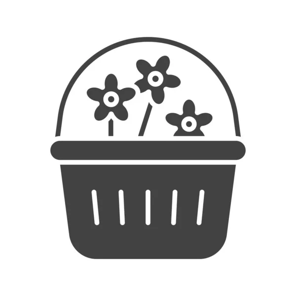 Flowers Basket Icon Image Suitable Mobile Application — Stock Vector
