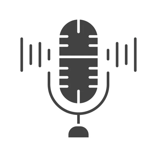 Mikrofon Simgesi Resmi Mobil Uygulama Için Uygun — Stok Vektör