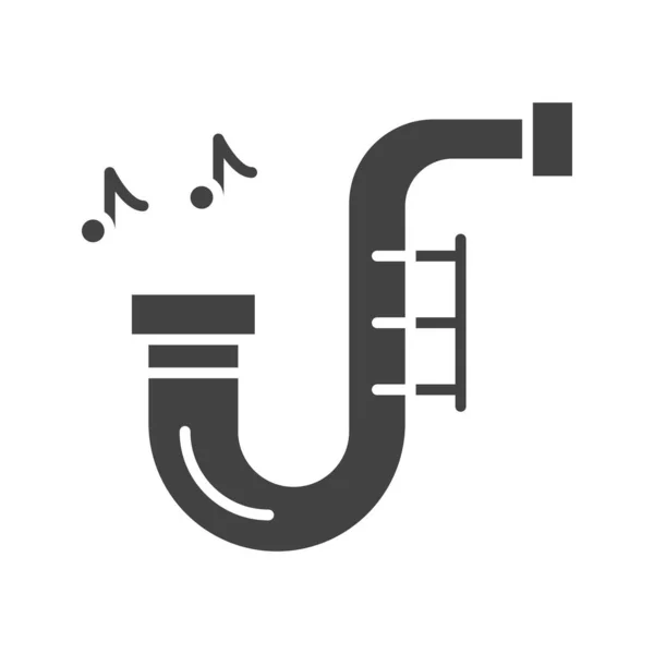 Image Icône Saxophone Convient Pour Une Application Mobile — Image vectorielle