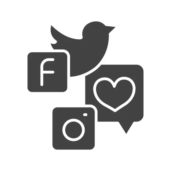 Ikonbilden Sociala Medier Lämplig För Mobil Applikation — Stock vektor