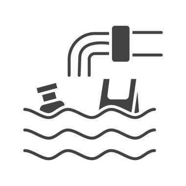 Su Kirliliği simgesi görüntüsü. Mobil uygulama için uygun.