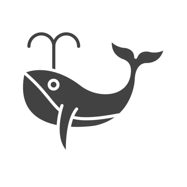 Ikona Wieloryba Nadaje Się Aplikacji Mobilnej — Wektor stockowy