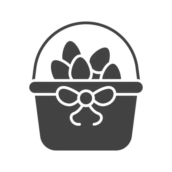 篮子图标中的装饰蛋 适用于移动应用 — 图库矢量图片